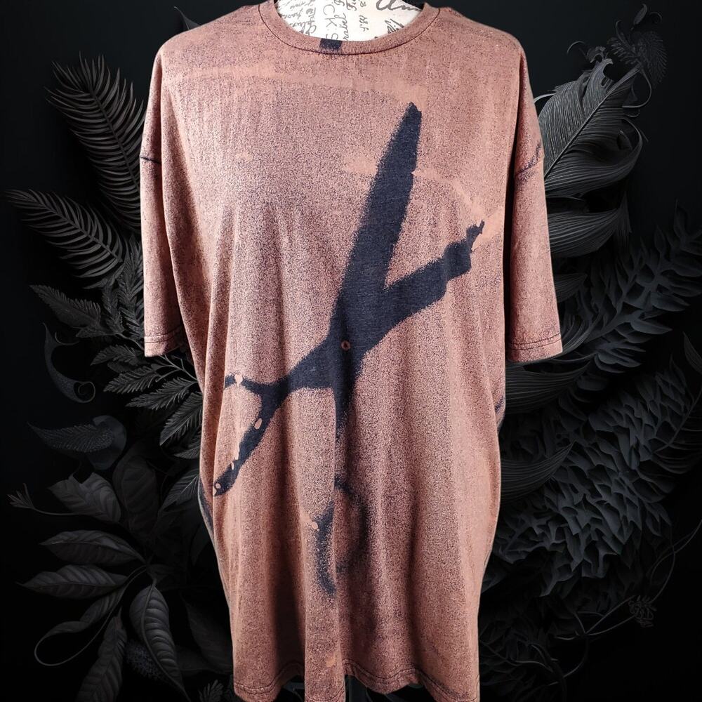 Scissors Bleached Shadow Shirt - Hairdressers Barber Gift - Vintage Reto 2X
